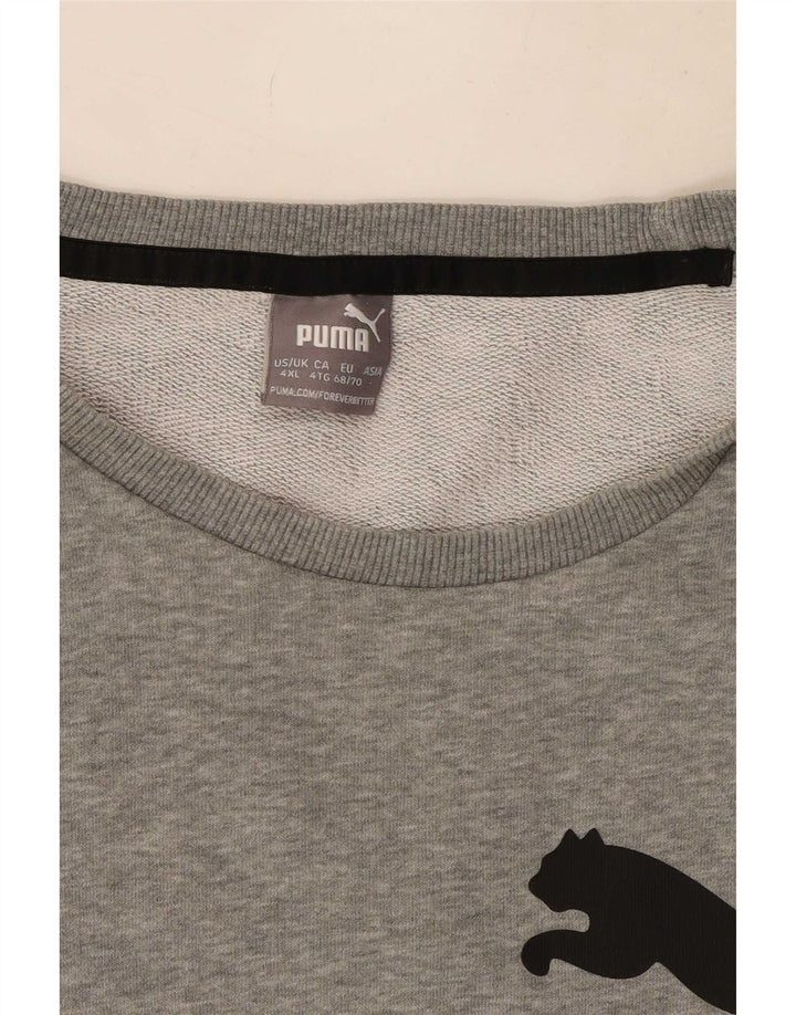 Puma Herre Grafisk Sweatshirt Jumper 4XL Grå Flecked Bomuld