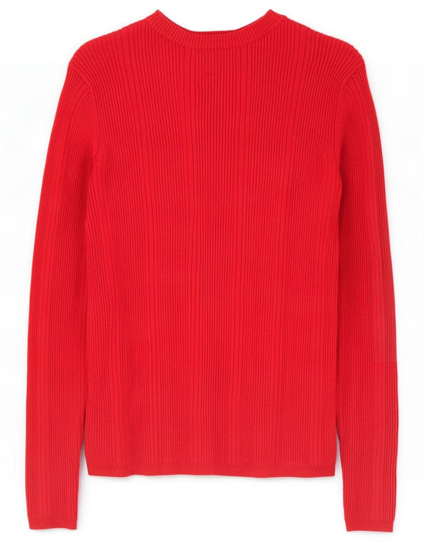 Marks & Spencer Dame Boat Neck Jumper Sweater UK 10 Small Red Viscose