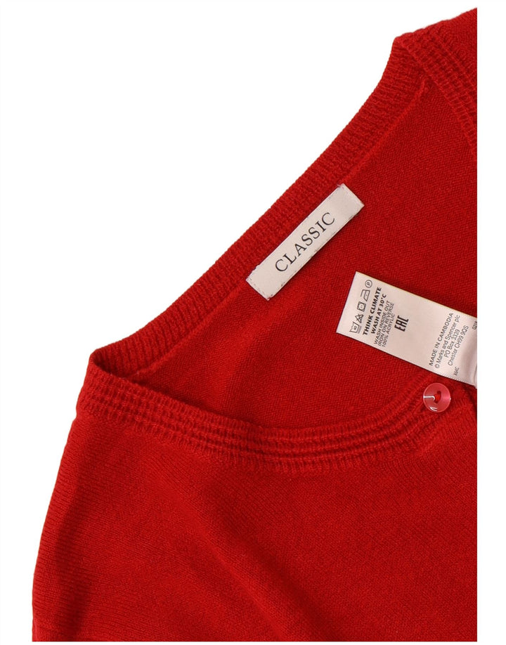 Marks & Spencer Dame Classic Fit Cardigan Sweater UK 12 Medium Red