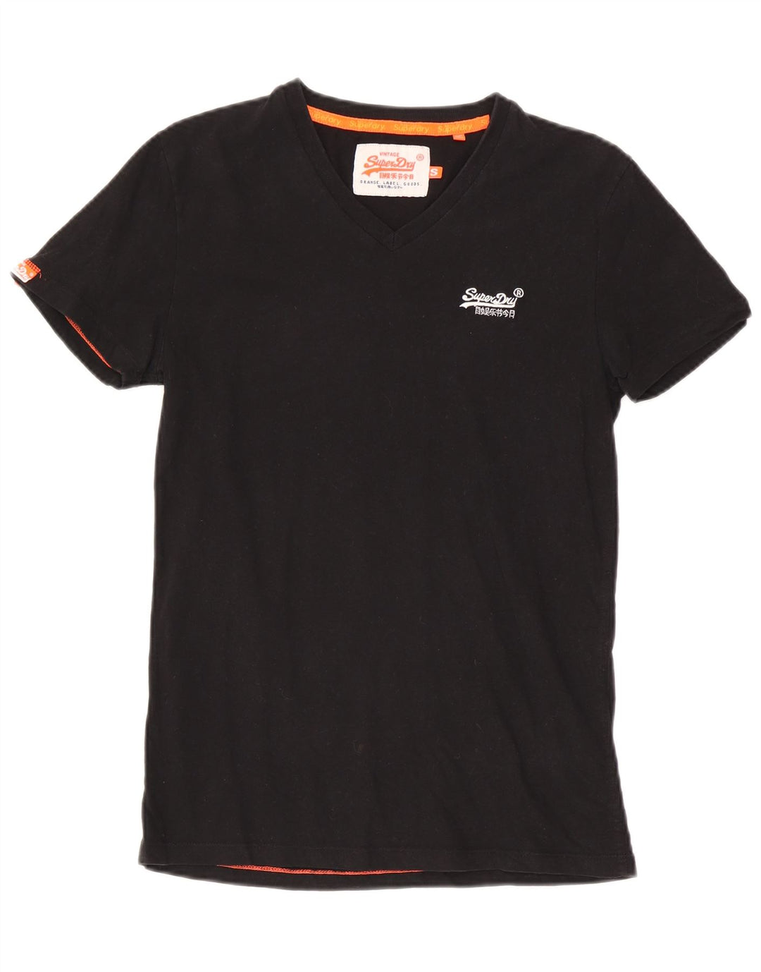 Superdry T-shirt top til mænd, lille sort bomuld