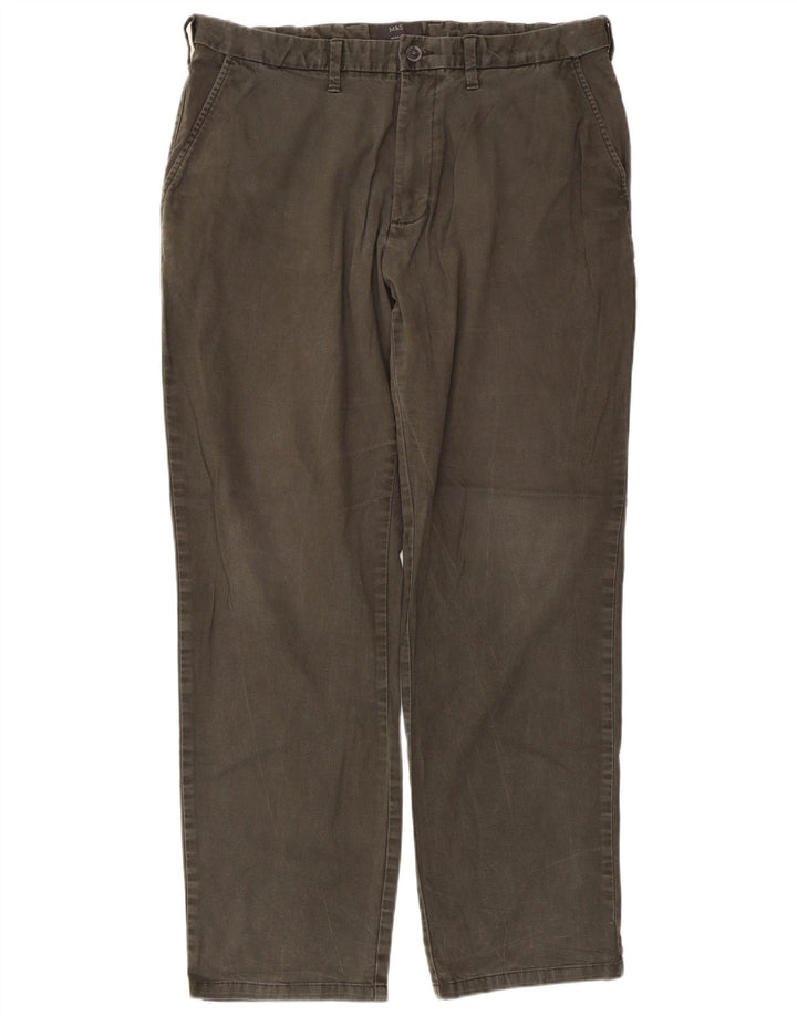 Marks & Spencer Regular Fit Chinobukser til kvinder W36 L30 Khaki Bomuld