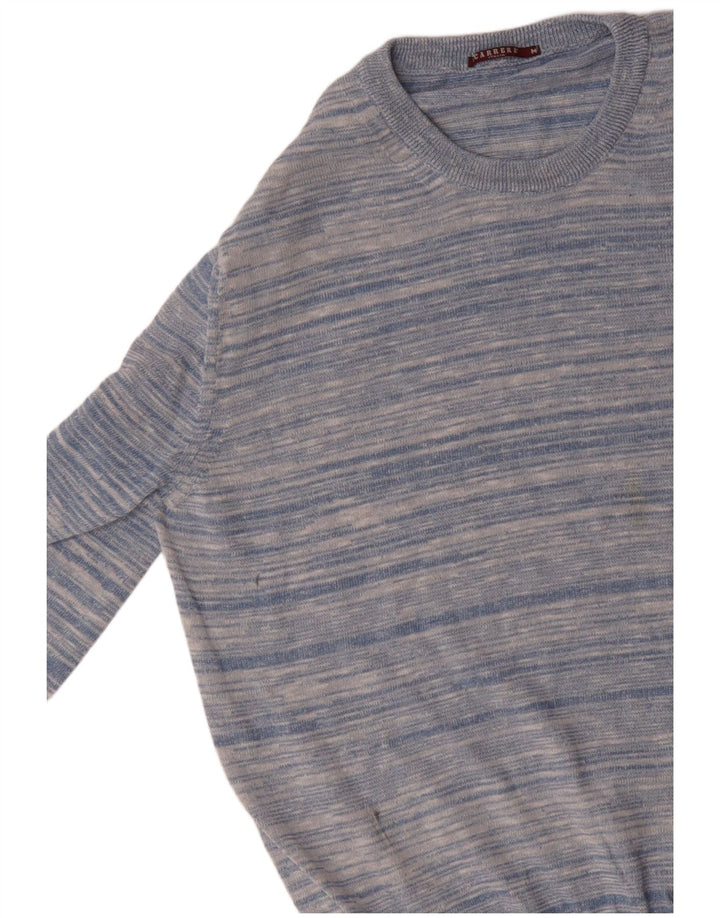 CARRERA sweater med rund hals til mænd mellemblå stribet bomuld