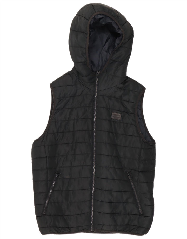 Jack & Jones Herre hætte polstret Gilet UK 36 Lille sort polyester