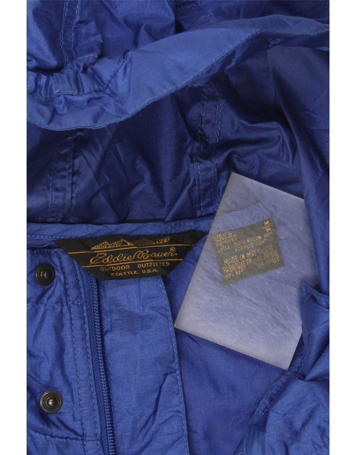 Eddie Bauer Herre Hættetrøje Regnjakke UK 38 Medium Blue Nylon