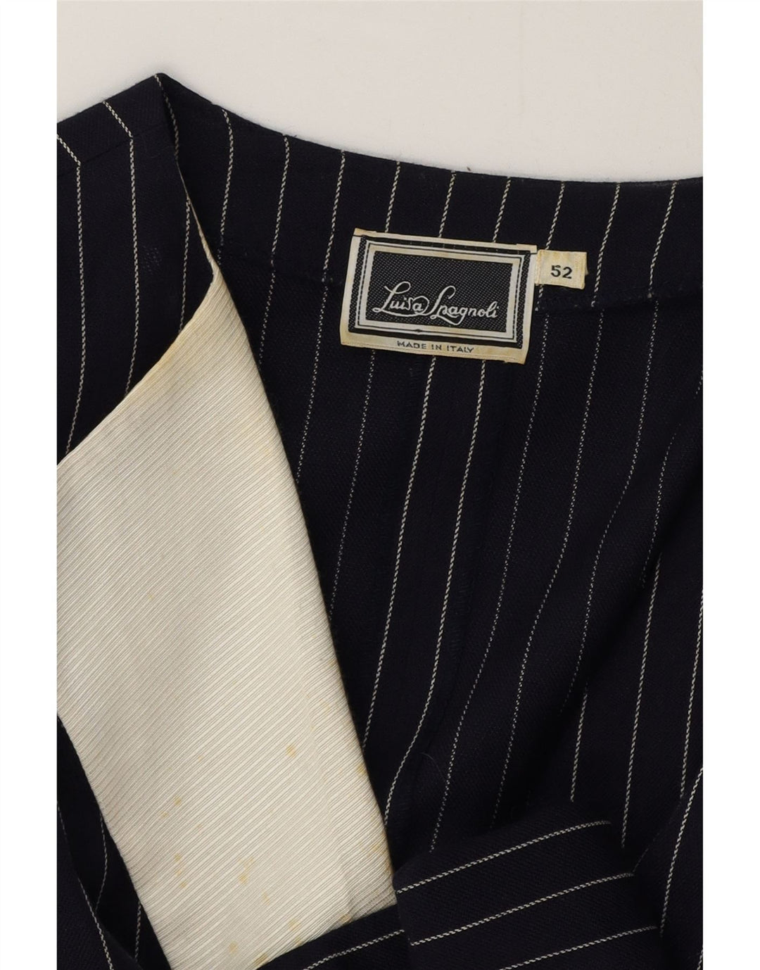 Luisa Spagnoli Dame Blazer Jacket IT 52 2XL Navy Blue Pinstripe