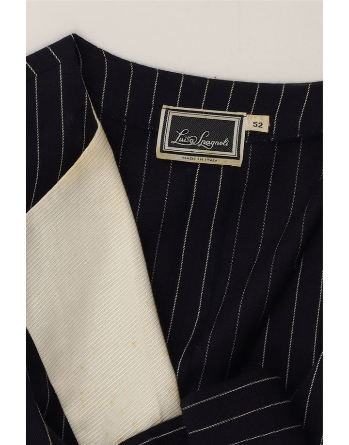 Luisa Spagnoli Dame Blazer Jacket IT 52 2XL Navy Blue Pinstripe