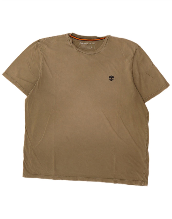 Timberland Herre Regular Fit T-Shirt Top 2XL Khaki Bomuld