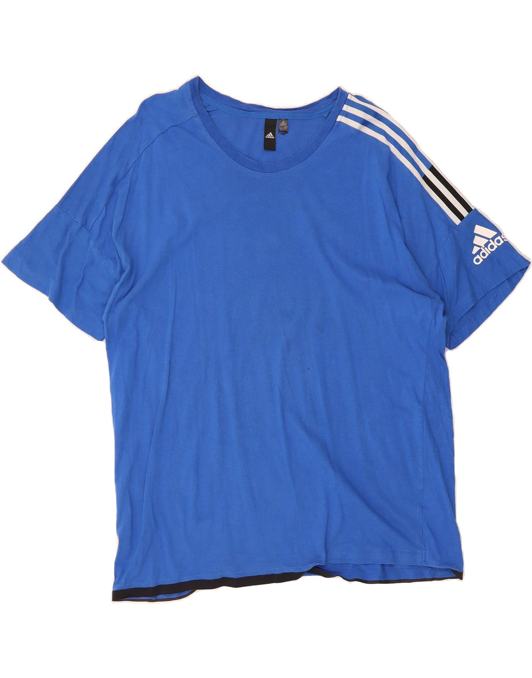 ADIDAS Mens Graphic T-Shirt Top XL Blue Vintage Adidas and Second-Hand Adidas from Messina Hembry 