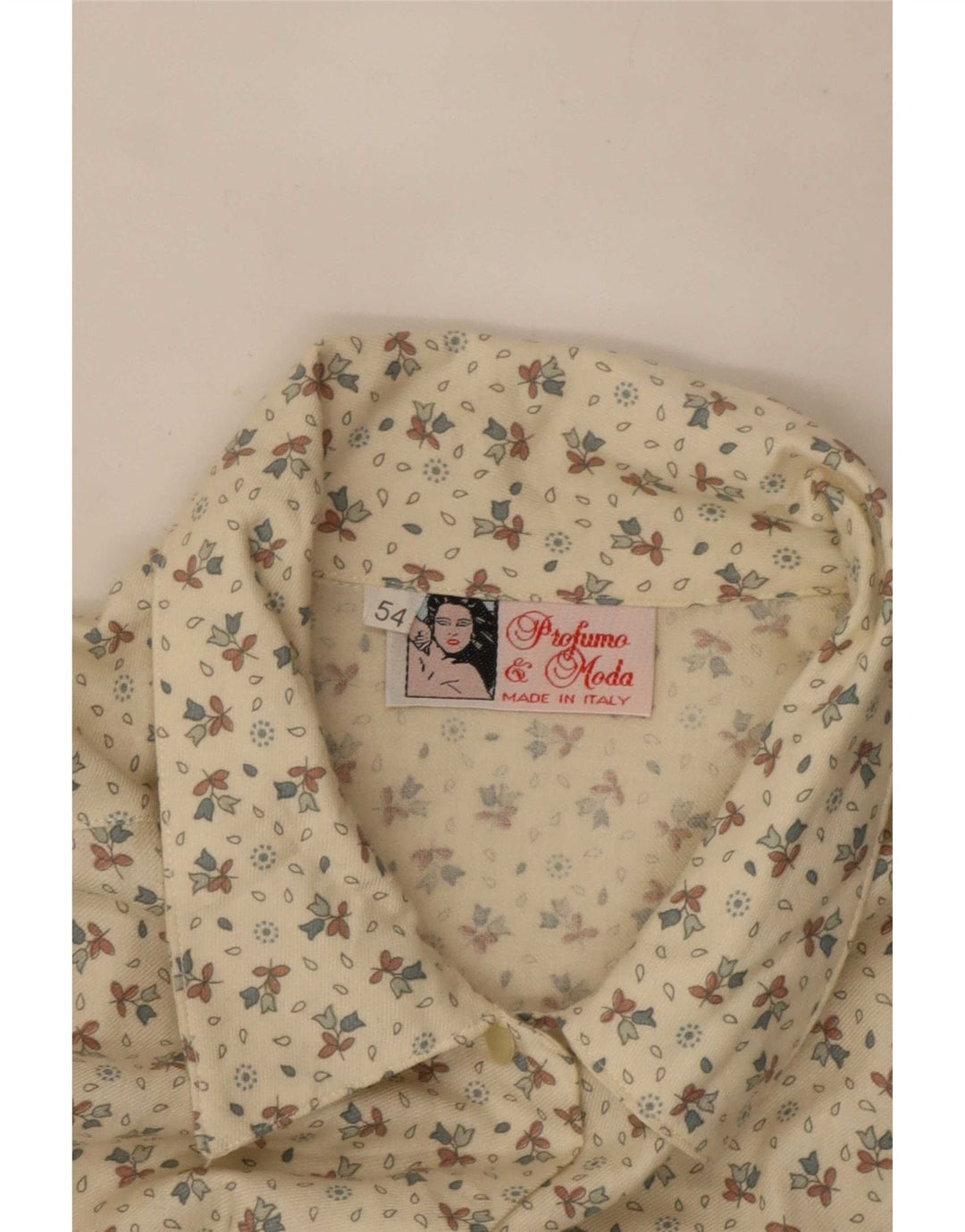 Vintage dameskjorte IT 54 3XL Off White Floral