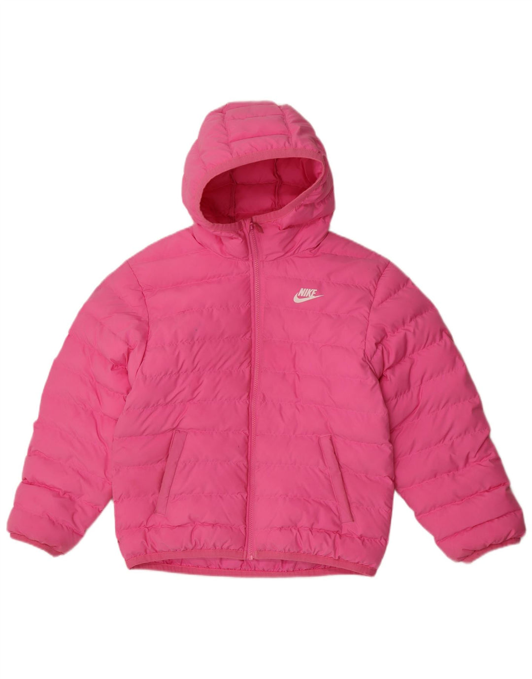 Nike drenge hættepolstret jakke 12-13 år stor lyserød polyester