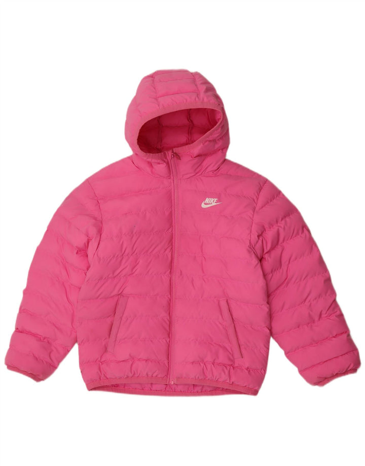 Nike drenge hættepolstret jakke 12-13 år stor lyserød polyester