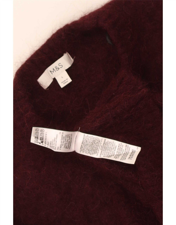 Marks & Spencer Dame sweater med rund hals DK 16 Stor Bourgogne uld