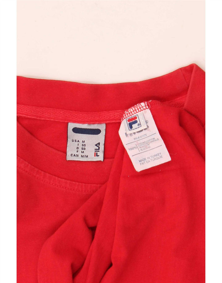 Fila Herre Grafisk T-Shirt Top IT 50 Medium Rød Bomuld