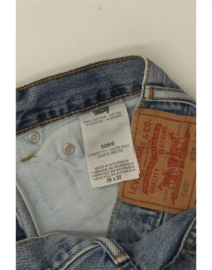 Levi's Womens 505 Distressed Denim Shorts W29 Medium Blue Bomuld