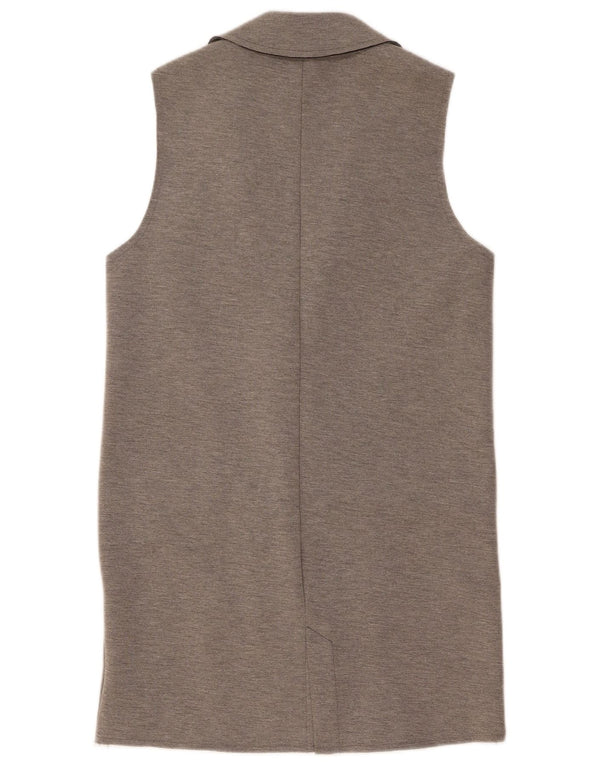 Topshop Womens Longline Gilet UK 8 Small Grey Flecked Polyester