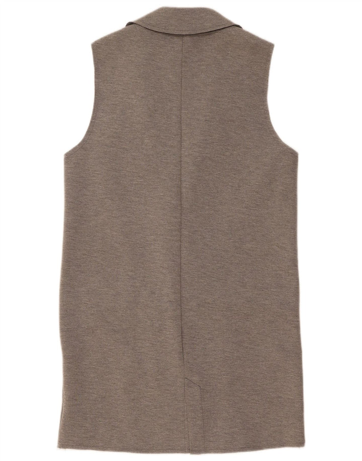 Topshop Womens Longline Gilet UK 8 Small Grey Flecked Polyester
