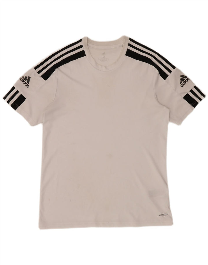 Adidas Herre Aeroready T-Shirt Top Medium White Colourblock Polyester
