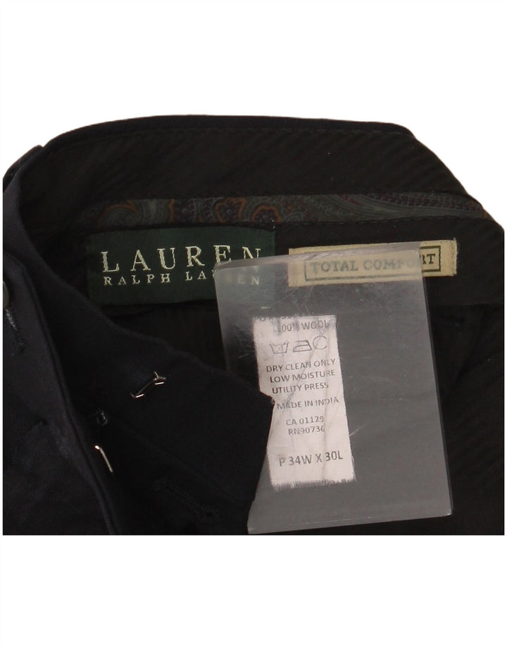 RALPH LAUREN Herre Total Comfort Pegged Suit Bukser W34 L30 Sort