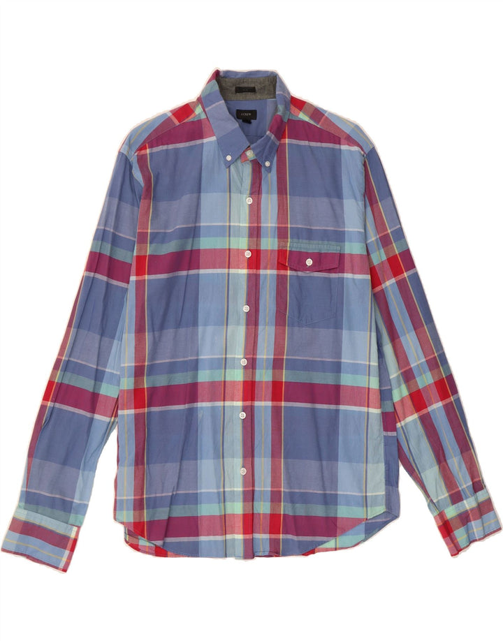 J. CREW Mens Slim Shirt Large Blue Plaid Cotton Vintage J. Crew and Second-Hand J. Crew from Messina Hembry 