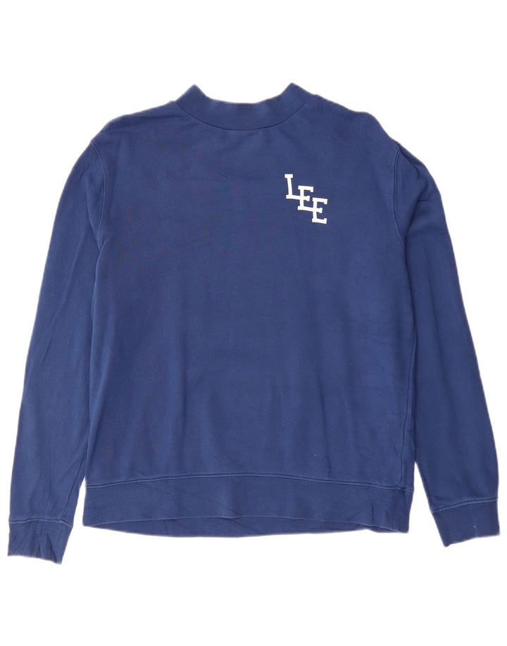 Lee Womens Regular Fit Sweatshirt Jumper UK 10 Small Navy Blue Bomuld