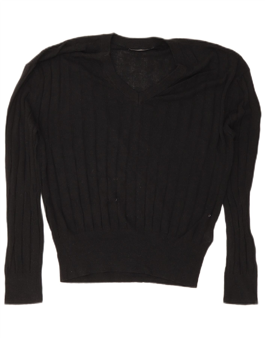 Marks & Spencer Dame V-hals sweater UK 14 Medium Black Viscose