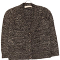 Zara Dame Cardigan Sweater UK 14 Medium Sort Flecked Bomuld