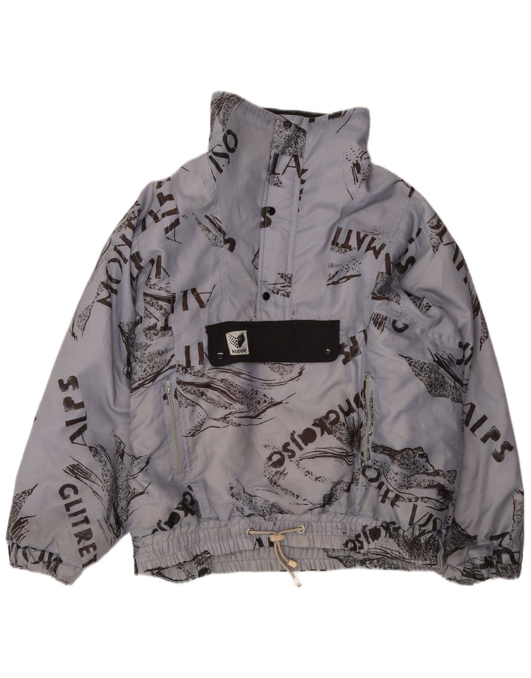 TACTEL Herre Grafisk Anorak Jacket UK 48 4XL Blå Polyamid