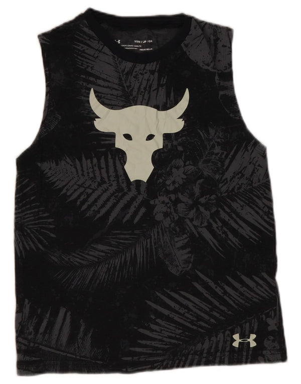 Under Armour Boys Heat Gear Grafisk Vest Top 7-8 År Lille Sort