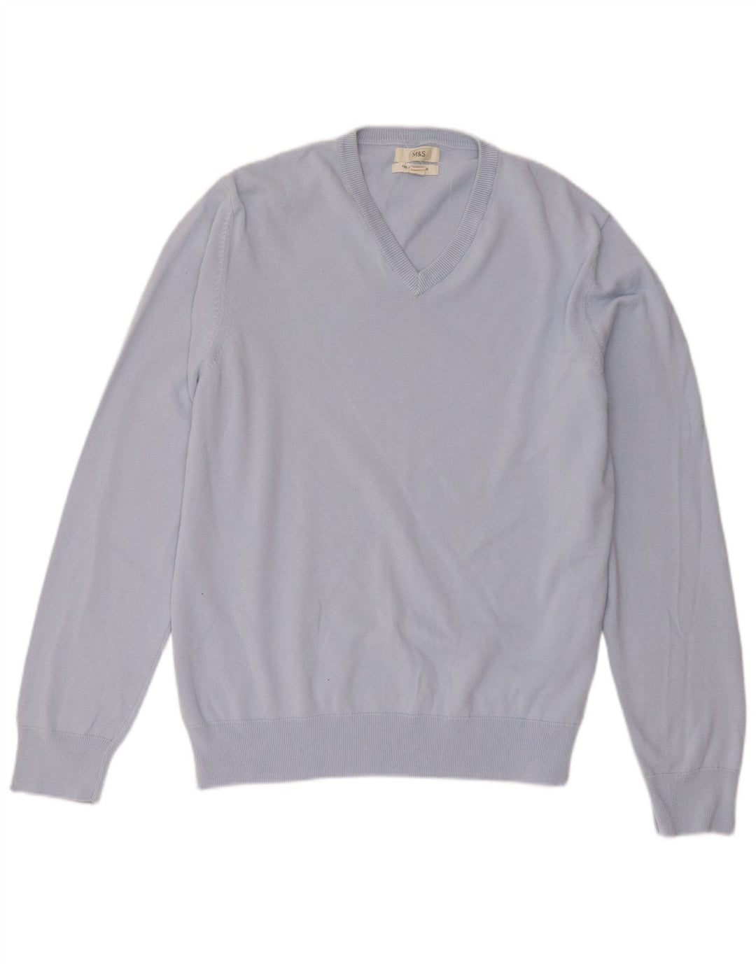 Marks & Spencer Herre V-hals sweater XL Blå Bomuld