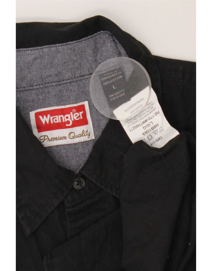 Wrangler kortærmet herreskjorte Stor sort bomuld