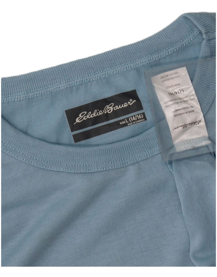 EDDIE BAUER Drenge T-Shirt Top 14-15 År Stor Blå Polyester