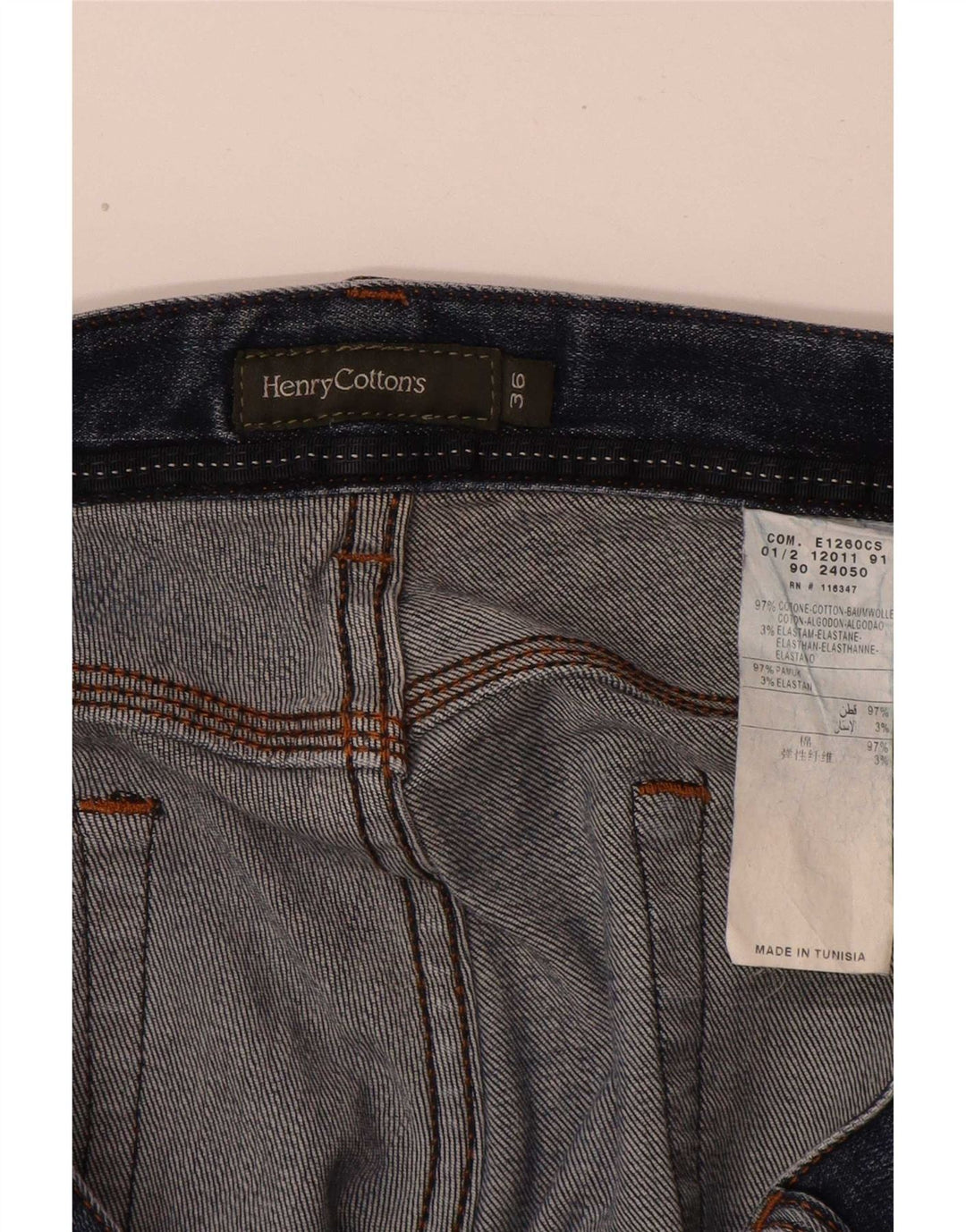 Henry Cottons Straight jeans til mænd W36 L32 blå bomuld