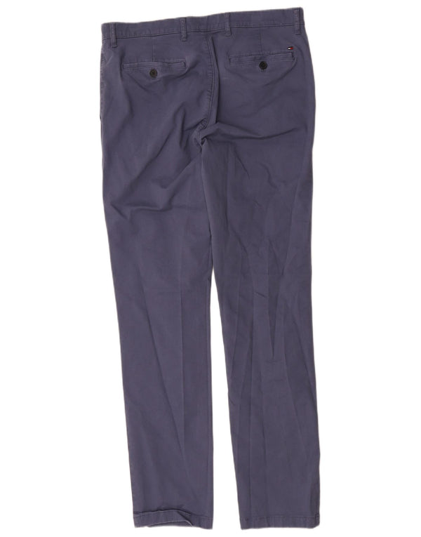 Tommy Hilfiger Stretch Slim Fit Chinobukser til mænd W34 L34 Blå bomuld