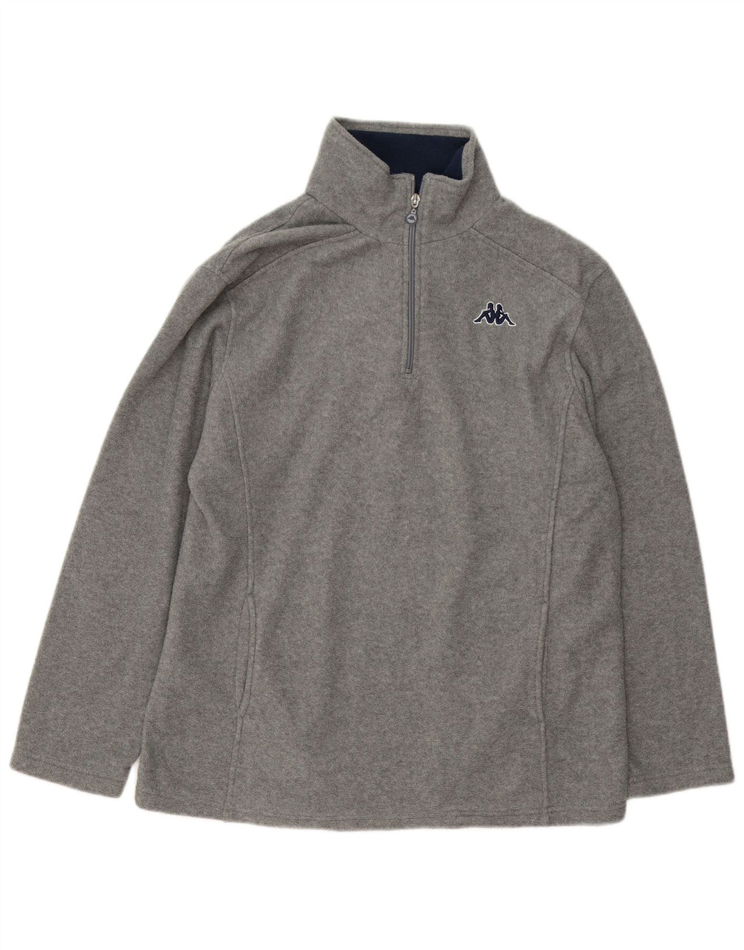 Kappa herre lynlås hals fleece jumper stor grå polyester