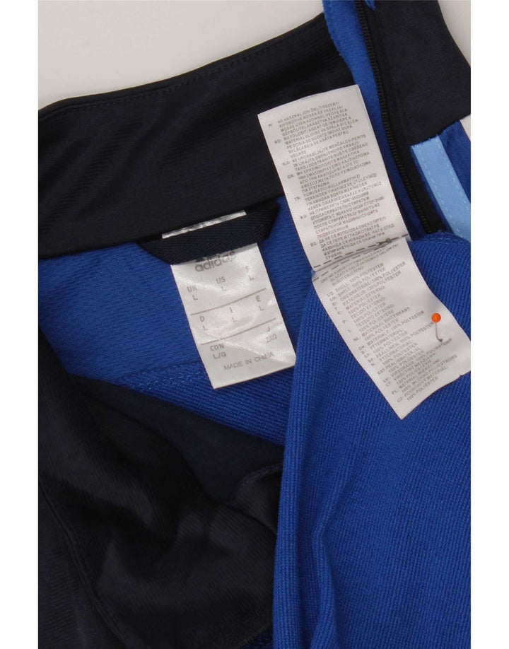 Adidas Herre Climacool Grafisk Pullover Træningsdragt Top Stor Blå Colourblock