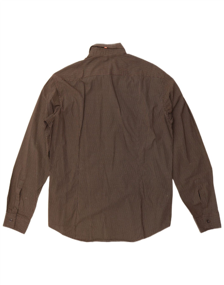 Hugo Boss Herreskjorte Medium Sort Plettet Bomuld