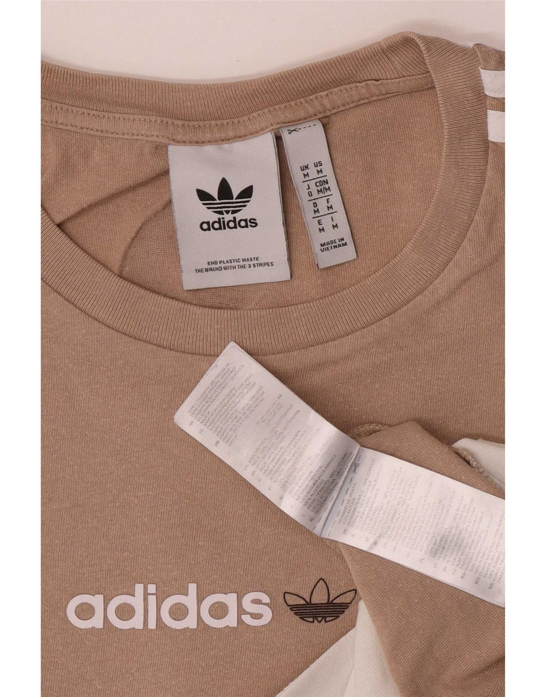 Adidas Herre grafisk T-shirt Top Medium Beige Colourblock Bomuld