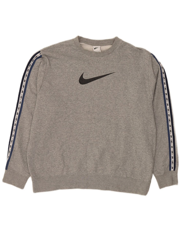 NIKE grafisk sweatshirt til mænd XL Grå bomuld