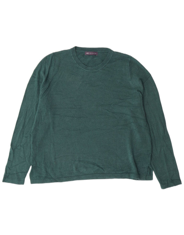 MARKS & SPENCER Dame sweater med rund hals DK 20 2XL Grøn Akryl