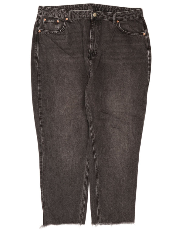 Topshop Dame High Rise Cropped Jeans US 14 XL W36 L26 Grå Bomuld