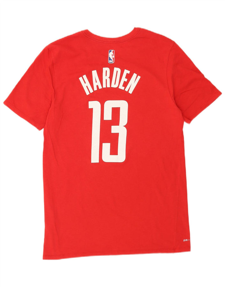 Nike Herre Houston Rockets Grafisk T-Shirt Top Medium Rød Bomuld