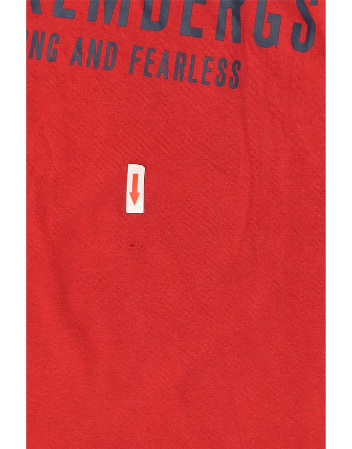 Bikkembergs Herre Grafisk T-Shirt Top Stor Rød Bomuld