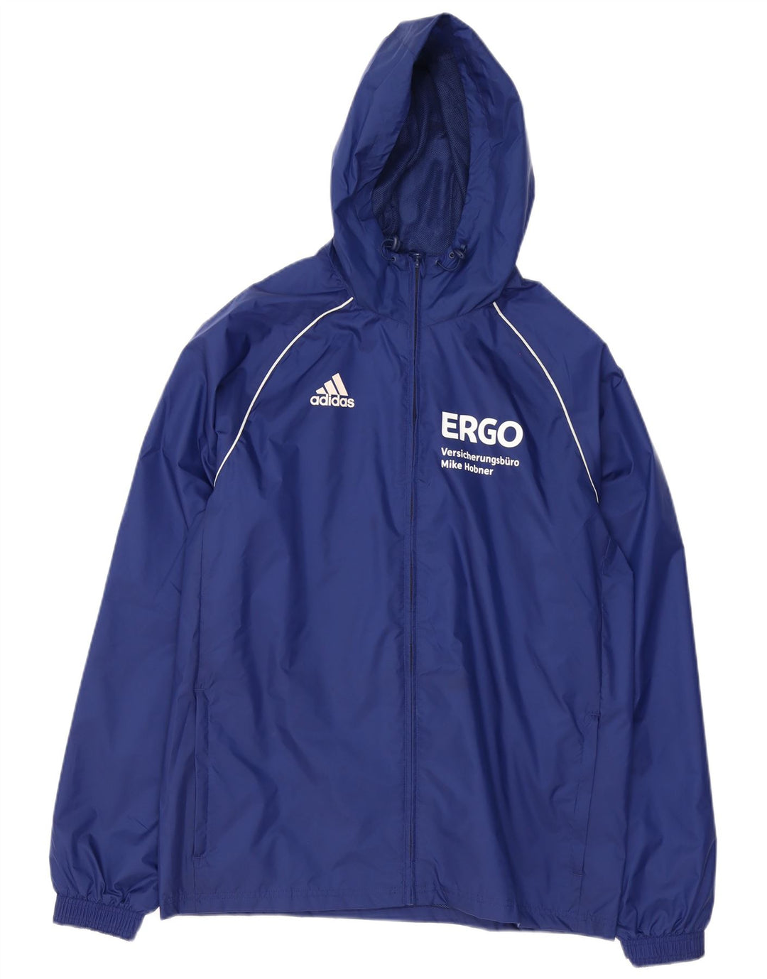 Adidas Herre grafisk regnjakke med hætte UK 38 Medium Navy Blue Polyester