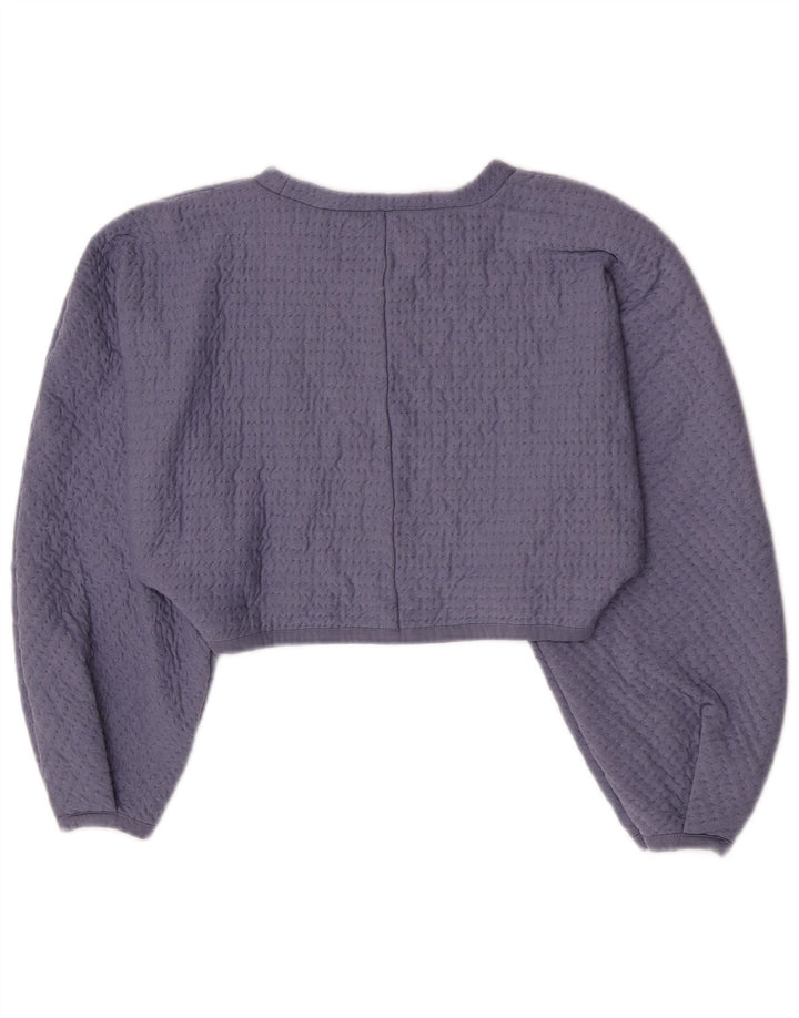 Zara Womens Crop Bluse Top UK 14 Large Purple