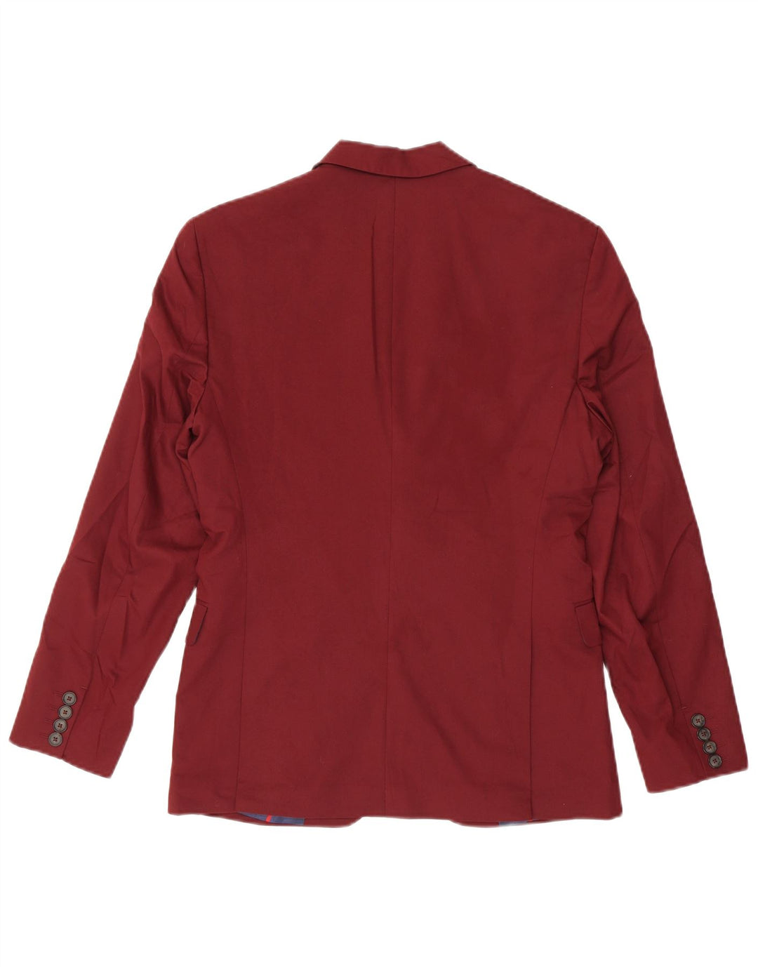 Zara Herre 2-knaps blazerjakke EU 46 Small Burgundy Viscose