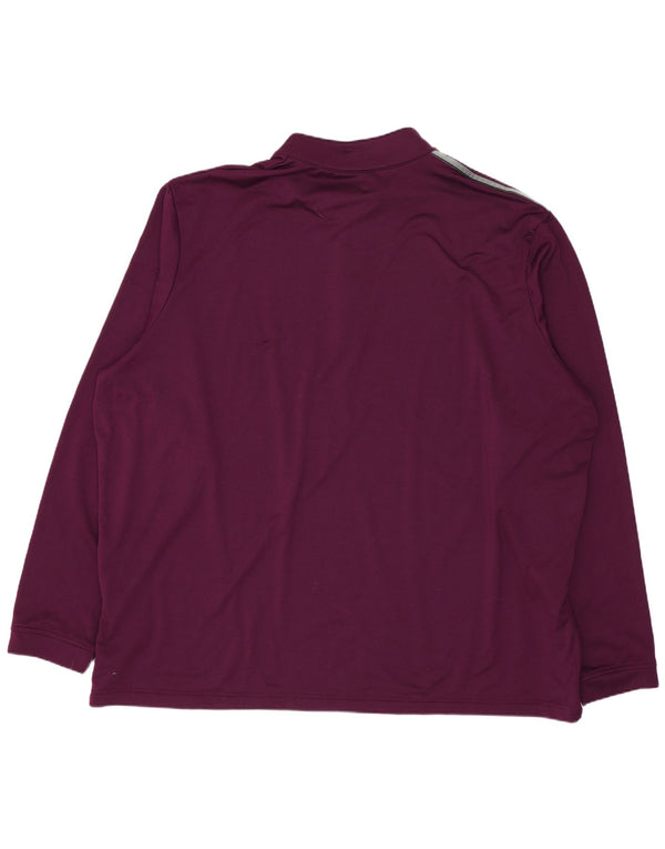 Adidas Herre Zip Neck Pullover Træningsdragt Top 2XL Lilla Polyester