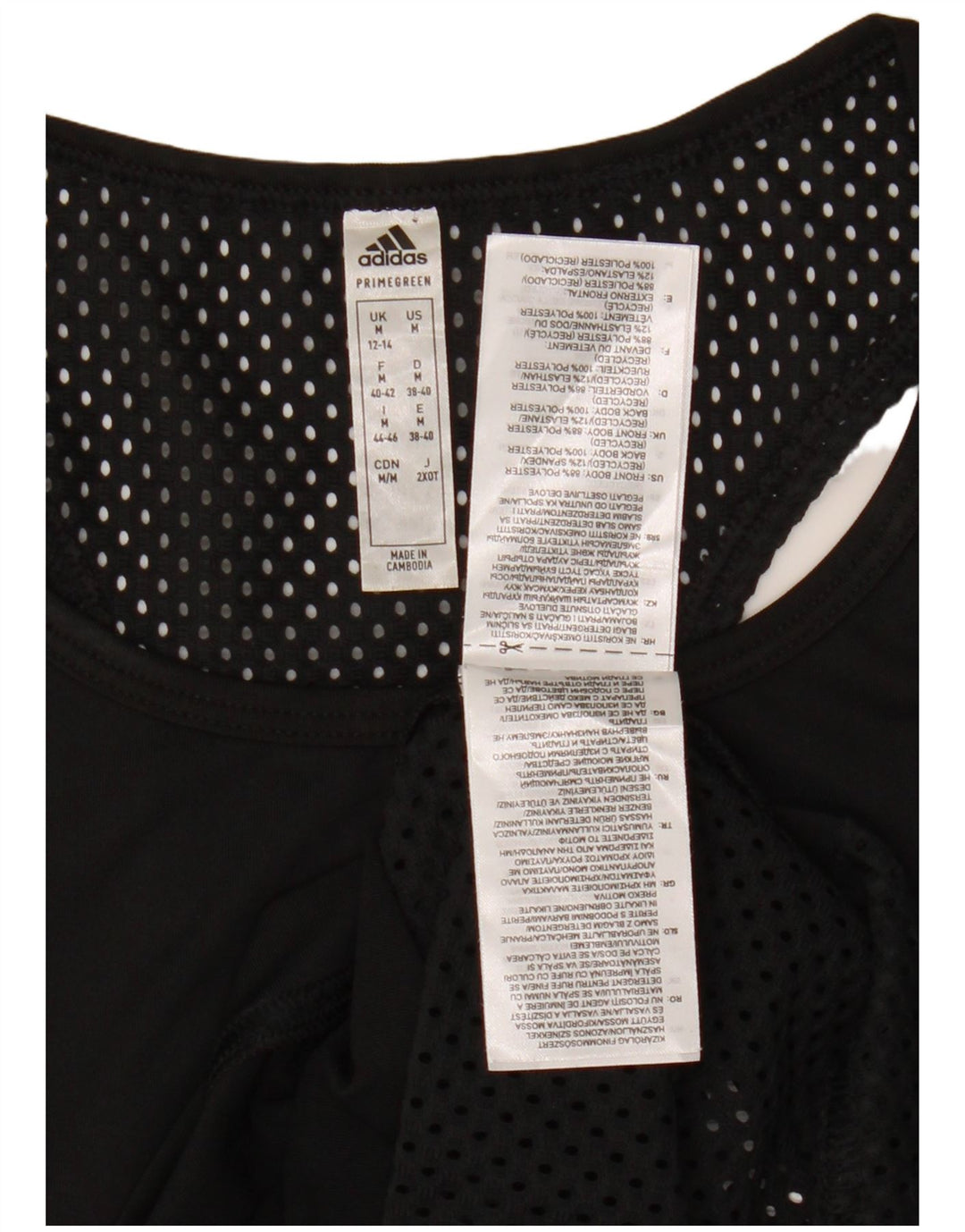 ADIDAS grafisk vest top til kvinder 12/14 medium sort polyester