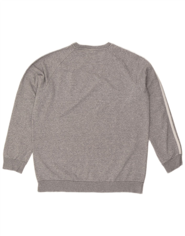 ADIDAS oversize sweatshirttrøje til kvinder UK 8/10 Lille grå flækket