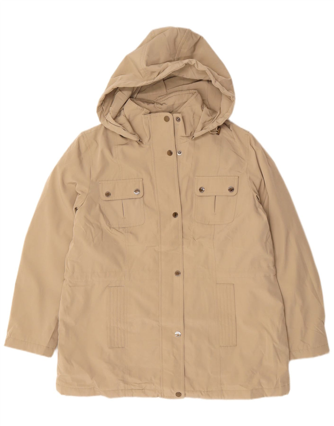 LONDON FOG Utility-jakke med hætte til kvinder UK 16 Large Beige Polyester