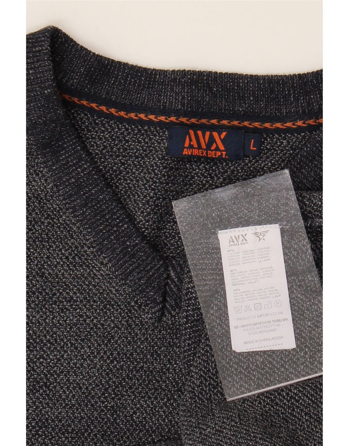 Avirex Herre V-hals sweater Stor Grå Viscose